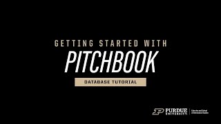Getting Started with PitchBook