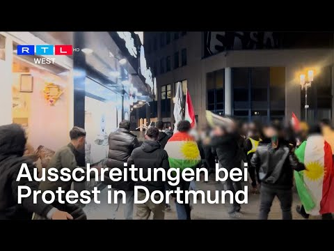 Randale in Dortmund – Pro-Kurden-Demonstranten attackieren syrischen Imbiss | RTL WEST