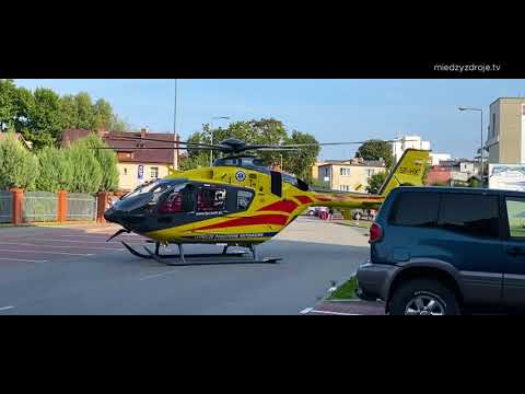 Start helikoptera LPR w centrum miasta