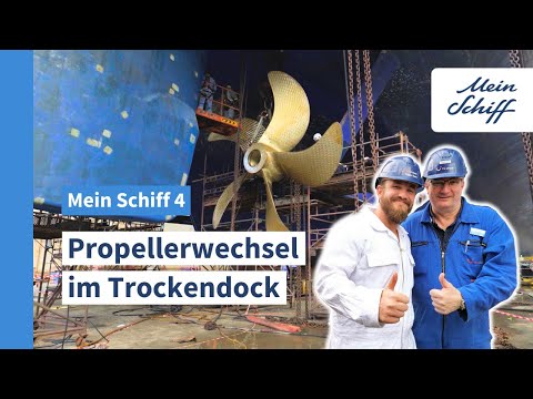 Mein Schiff 4: Spektakulärer Propellerwechsel im Trockendock in Dubai I Mein Schiff
