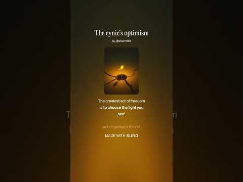 The cynic’s optimism