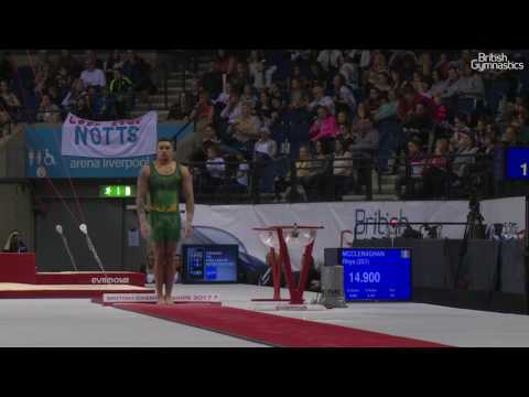 Reiss Beckford Vault 1 Men's Masters 2017 British Gymnastics Championships