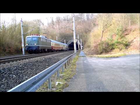 Baureihe E40 mit TEE-Wagen auf der SFS Mannheim - Stuttgart