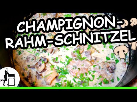 Champignon Rahm Schnitzel Rezept | Die Frau am Grill