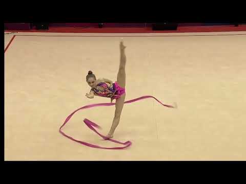 Mila Yanakieva, ribbon, Levski Triadica, National Championship RG Elit AA, 15.05.2021