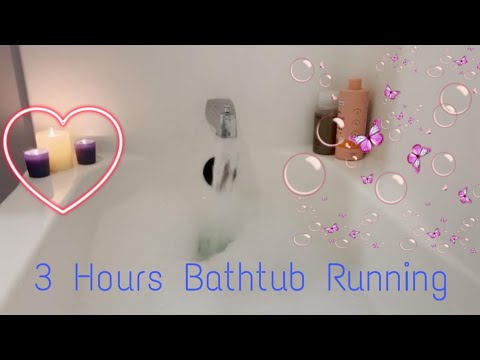 3 Hours Bubble Bath Filling then Loop - Bubbles and Candles - White Noise for Sleep 😴