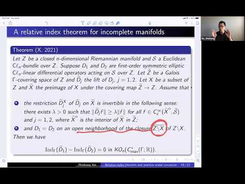 Zhizhang Xie: A relative index theorem for incomplete manifolds and Gromov’s conjectures on PSC