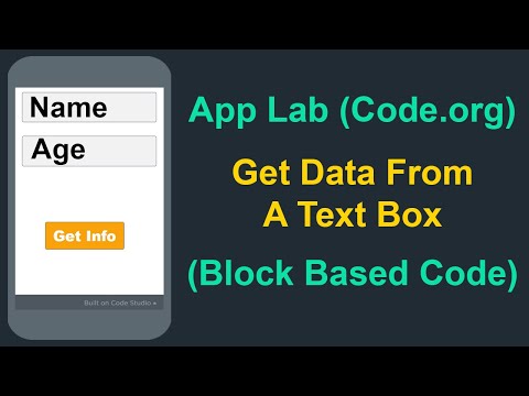 App Lab (Code.org) - Get Data From A Text Box (Block Based Code)