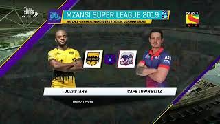 Mzansi Super League 2019 - Jozi Stars Vs Cape Town Blitz Highlights | Match-01|| CTB vs JS highlight