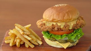 집에서도 맛있는 수제 치킨버거 만들기 :: 바삭한 결치킨 만드는법 :: Chicken Burger Recipe at Home, Chicken Sandwich