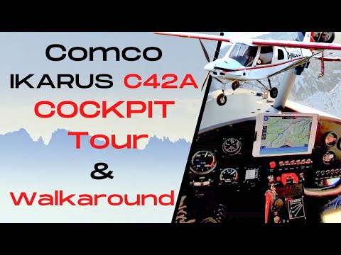 Comco Ikarus C42 ultralight aircraft cockpit tour and walkaround. Sport pilot license (SPL UL).