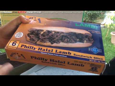 Cooking Halal Lamb Philly Cheese Steaks & Burgers...