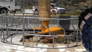 preview picture of video 'Construction begins with 'first bite' on foundation barrier wall at Center Hill Dam'