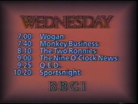 Wednesday 6th March 1985 BBC1 - London Plus - Trailer - Wogan - Two Ronnies - Sportsnight