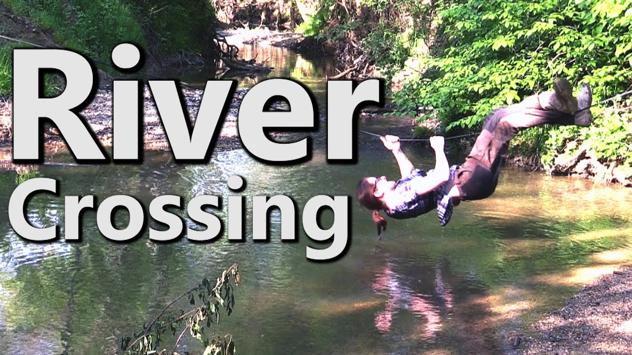 How do you cross a river with a rope?