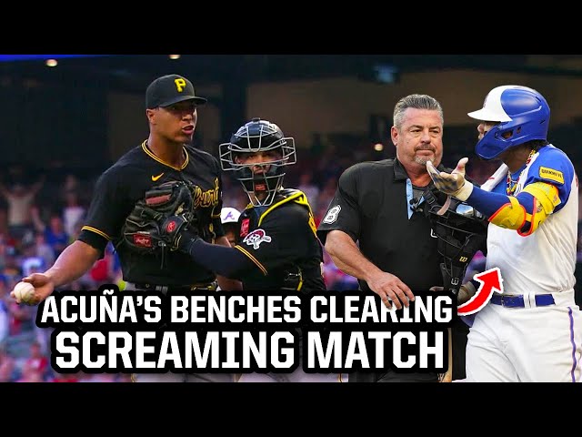 Acuña and Oviedo get caught looking at each other, a breakdown