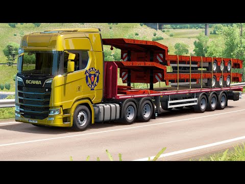 Scania S450 - Transporting Low Bed Semi Trailers - Euro Truck Simulator 2