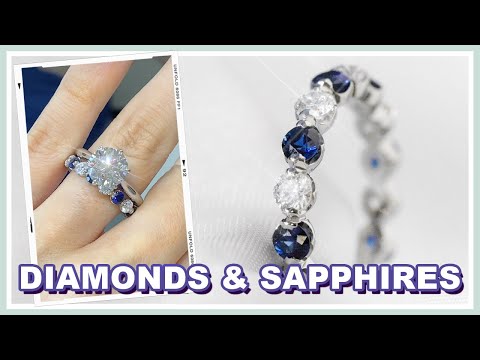 She Wanted a Unique Wedding Band | Diamonds and Blue Sapphires