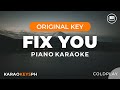 Fix You - Coldplay (Piano Karaoke)