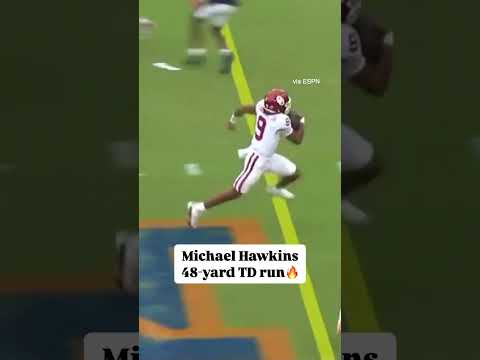 Oklahoma QB Michael Hawkins (TRUE FRESHMAN) with the 48-yard TD run 😤 #shorts