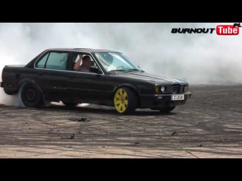 Palenie gumy BMW E30 320 "BATON" - 1 Urodziny BMW Grupa Piła