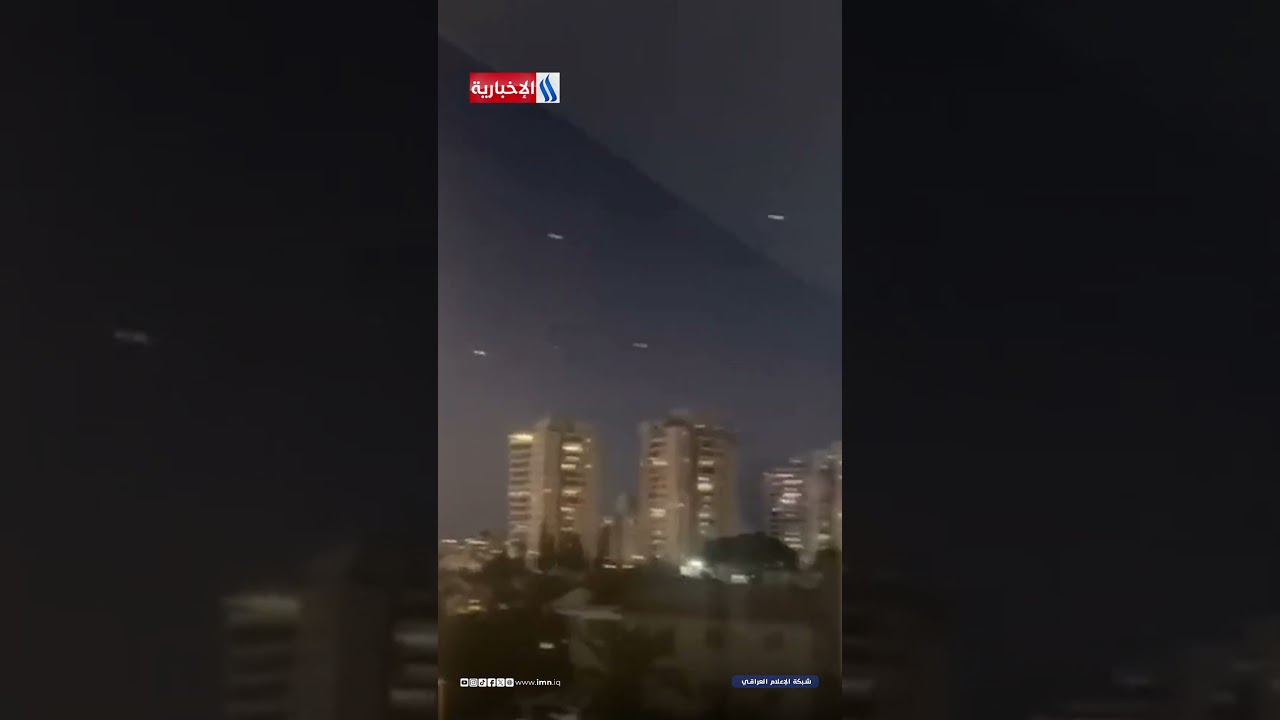 فيديو | سماء يافا المحتلة قبل قليل عقب رشقات صاروخية إيرانية
