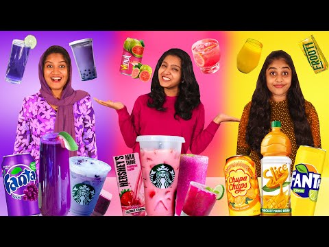 DRINKING ONE COLOUR DRINK FOR 24 HOURS CHALLENGE 🤩| PULLOTHI