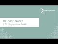 Release Notes 17th Sept 2018