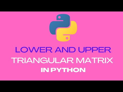 Lower And Upper Triangular Matrix In Pythonrlanguagestatistics Python