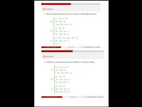 Exercícios de Revisão Eliminação Gaussiana e Análise pelo Determinante