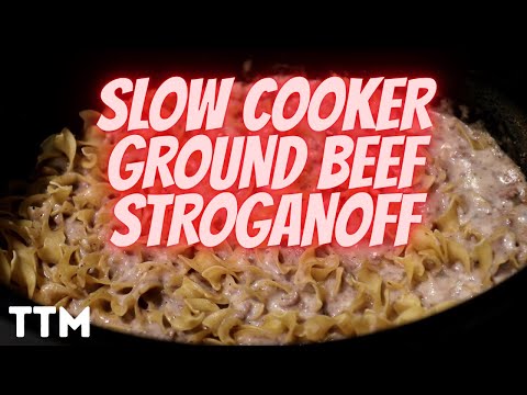 EASY Ground Beef Stroganoff Slow Cooker Recipe