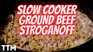 EASY Ground Beef Stroganoff Slow Cooker Recipe