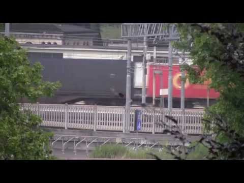 Treni a Monza - E483+E186 CrossRail con treno merci (container) - 04/06/2014