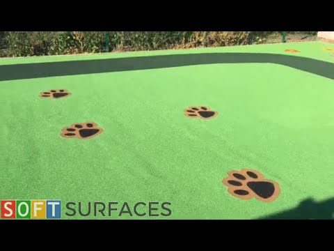 Green Wetpour Flooring with Graphics Install in Exeter, Devon | Wet Pour Play Area