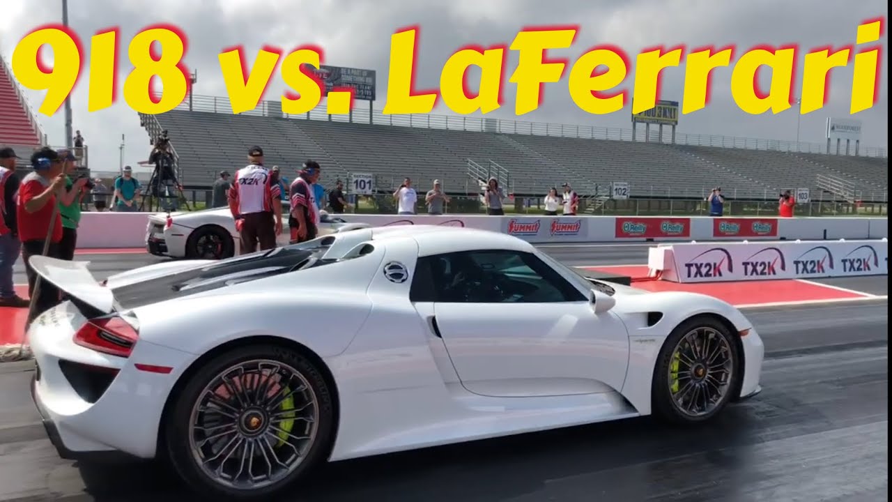 Porsche 918 vs. Ferrari LaFerrari | father vs. son racing at TX2k thumnail