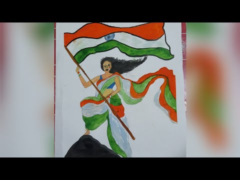 Bharatmata Drawing.../Independence Day Drawing.....