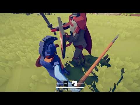 Totally Accurate Battle Simulator - Hoplite defeated Knight