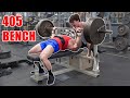 405LB (184KG) BENCH PR @ 180LB BODYWEIGHT