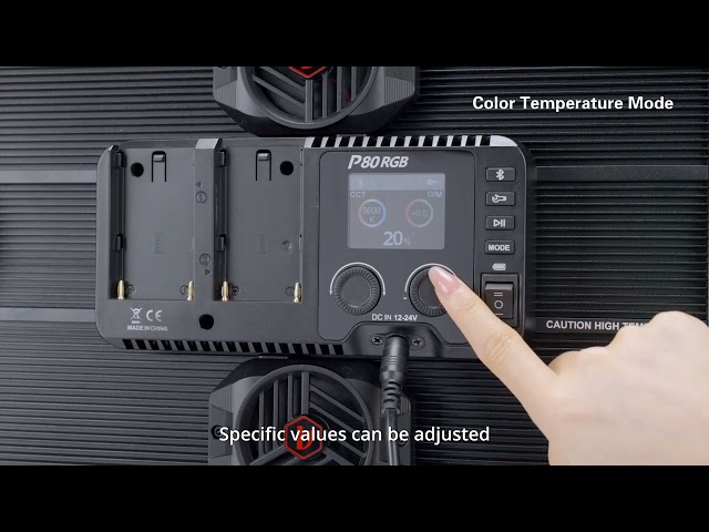 JINBEI P80 Bi: طقم إضاءة LED لاسلكي ( ثنائي اللون ) - ضوء تصوير احترافي شامل سوفت بوكس و بطاريات