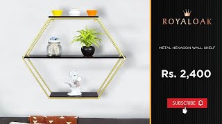Royaloak | Metal Hexagon Wall Shelf
