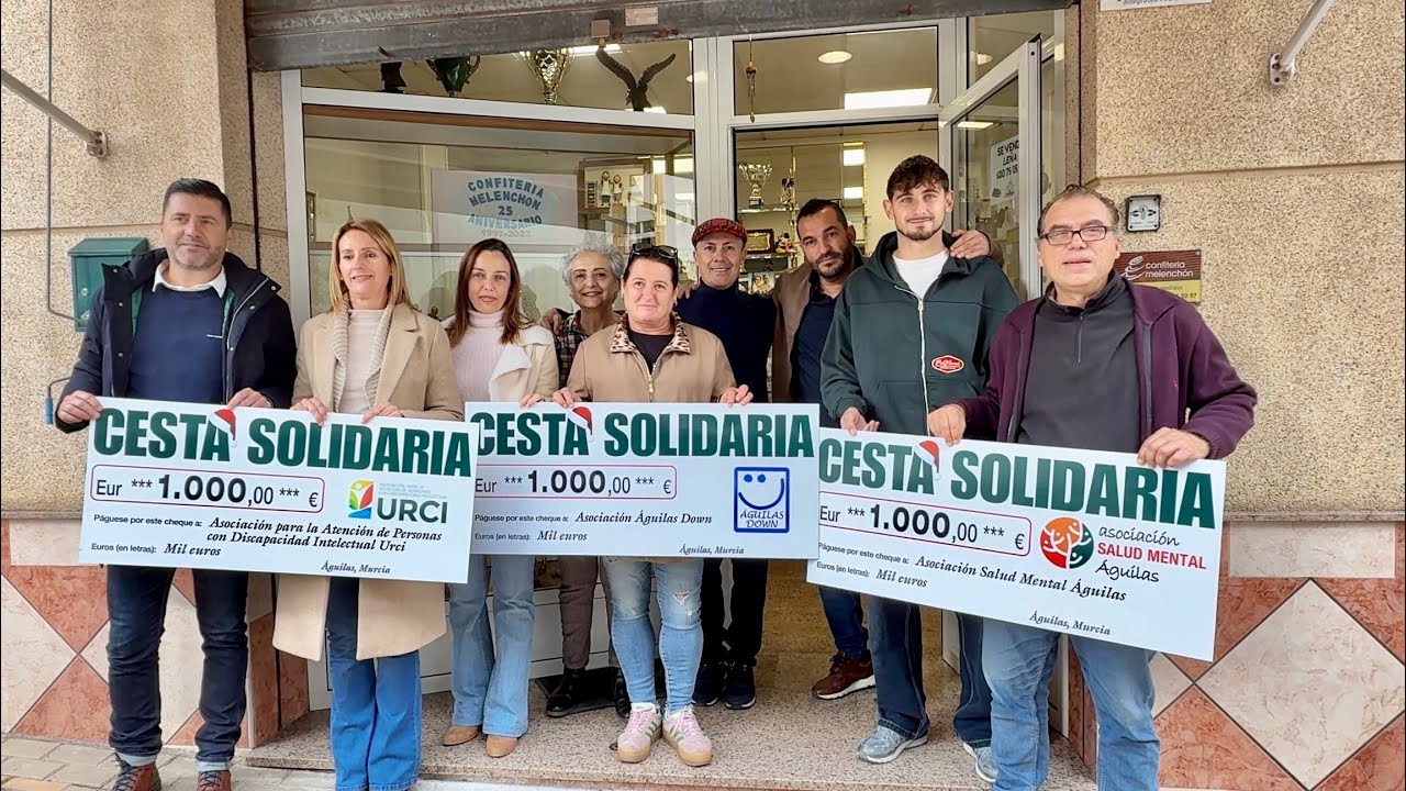 La Cesta Solidaria de “Melen” recauda 3.000 euros destinados a tres asociaciones de Águilas