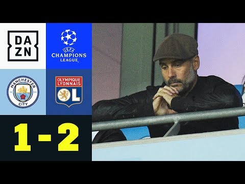 Pep Guardiola sieht Pleite auf Tribüne: Manchester City - Lyon 1:2 | UEFA CL | DAZN Highlights