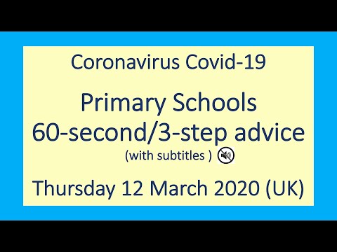 3-step 60-second advice for primary schools Coronavirus Covid-19