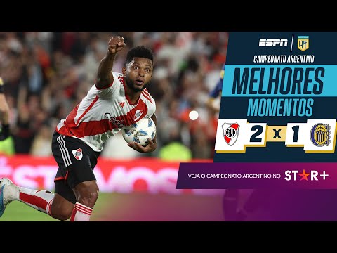 BORJA FAZ DOIS, E RIVER PLATE VENCE O ROSARIO CENTRAL DE VIRADA NO ARGENTINO | Melhores Momentos