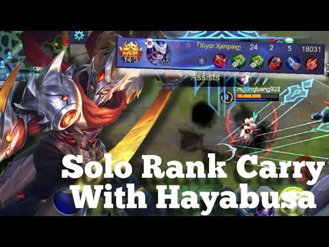 HAYABUSA SOLO RANK CARRY!! | INSANE EPIC COMEBACK | MOBILE LEGENDS