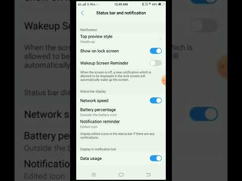 Phone Status bar A to Z Settings showe Change status bar icons