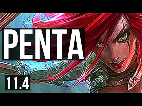 KATARINA vs AZIR (MID) | Penta, 8 solo kills, Legendary, 1.2M mastery, 38/7/7 | BR Master | v11.4