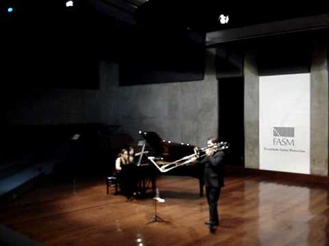 Concerto in one movement by A. Lebedev for bass trombone and piano