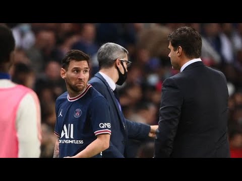 Lionel Messi vs lyon Angry Reaction After Substitution highlights