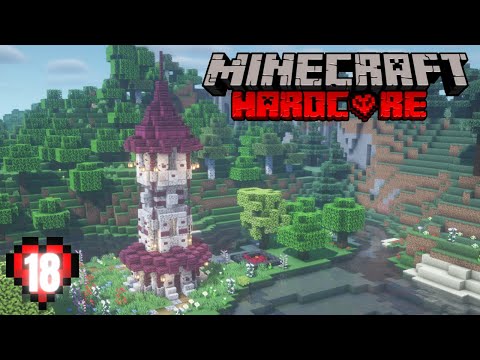 Minecraft 1.17 Hardcore Let's Play: New Crimson Wizard Tower Design! Episode 18
